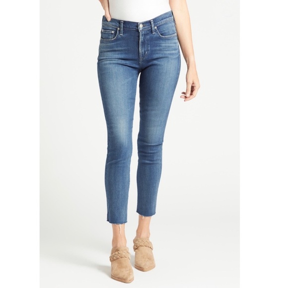 Agolde Denim - AGOLDE Sophie Crop Skinny Frayed Ankle Jeans